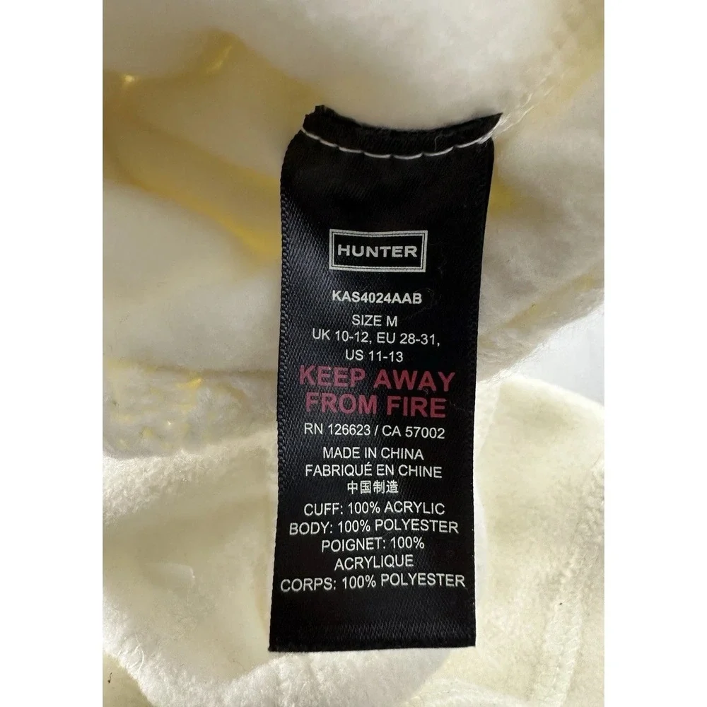 Hunter Kids Girls Stitch Cable Boot Sock Liner Cream / Size Medium (11-13)